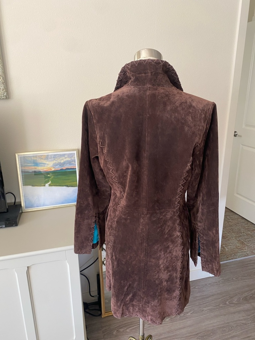 Vintage Y2K Saguaro Whipstitch Leather Coat - Picture 7 of 15